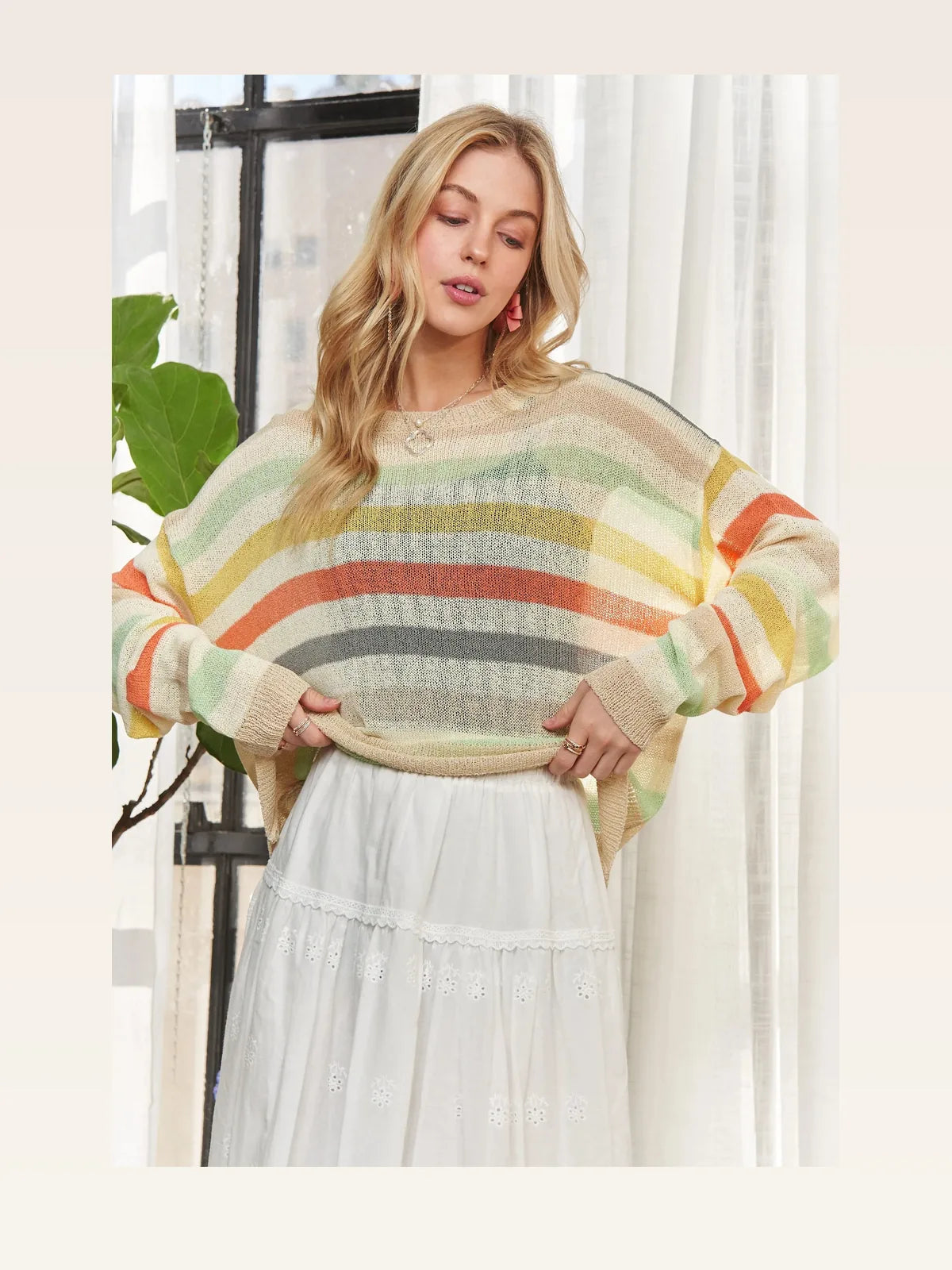 Classic Striped Long Sleeve Knit Top - Versatile & Timeless — styled showcase — Livostyle