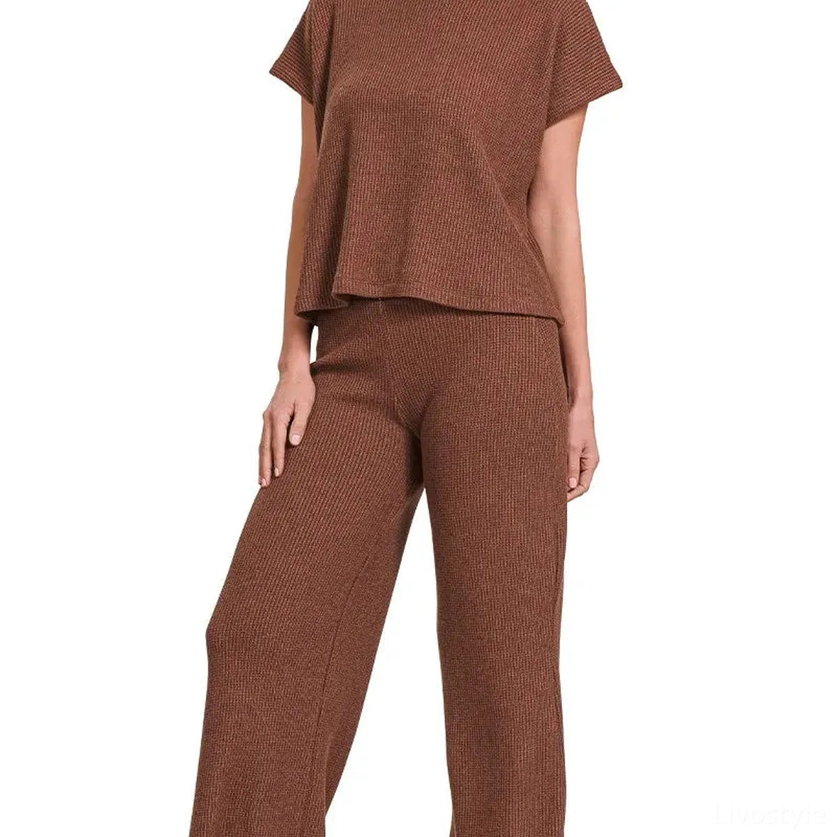 Sweater Boxy Top & Long Pants Set — square view — Livostyle