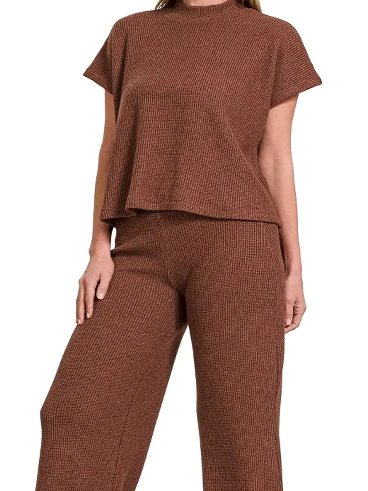 Sweater Boxy Top & Long Pants Set — detail view — Livostyle
