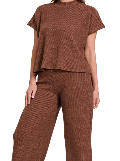 Sweater Boxy Top & Long Pants Set — detail view — Livostyle