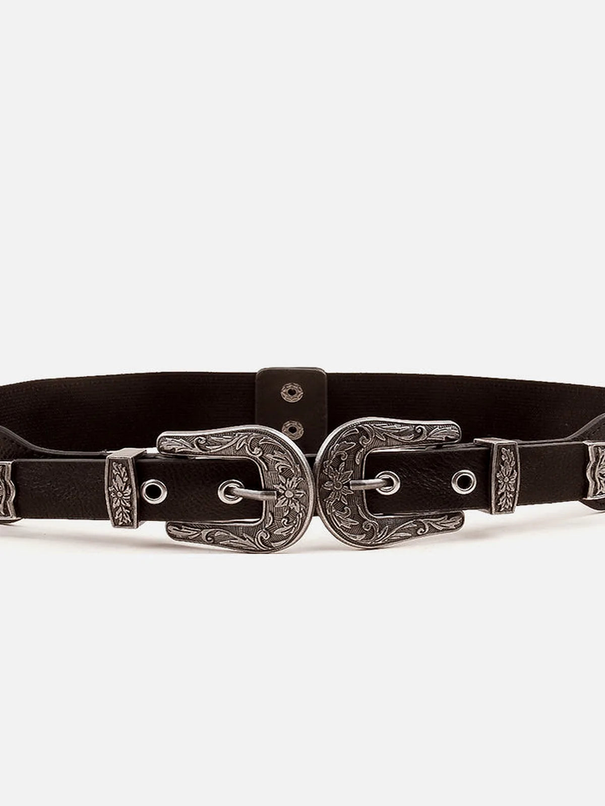 Symmetrical Zinc Alloy Buckle PU Leather Belt — detail view — Livostyle