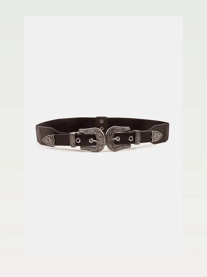 Symmetrical Zinc Alloy Buckle PU Leather Belt — styled showcase — Livostyle