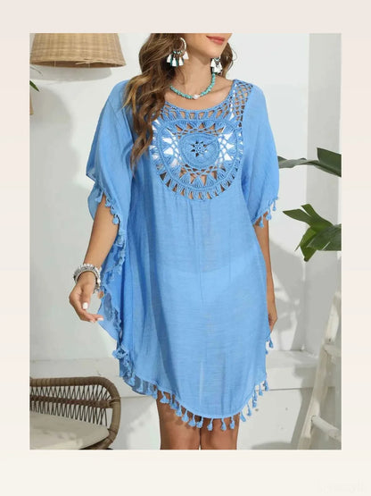 Tassel Crochet Round Neck Cover-Up — styled showcase — Livostyle
