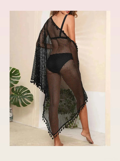 Tassel Openwork Open Front Cover-Up — styled showcase — Livostyle