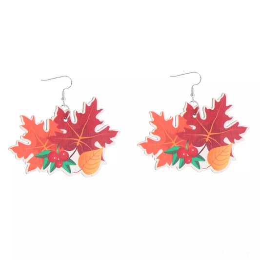 Thanksgiving Dangle Earrings — square view — Livostyle