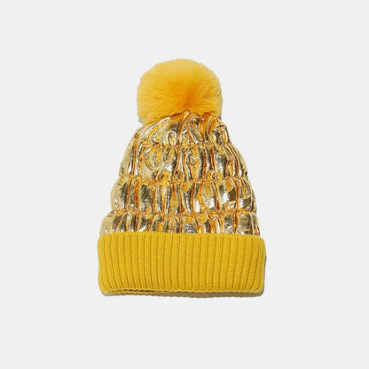 Thermal Knit Hat with Pompom — square view — Livostyle