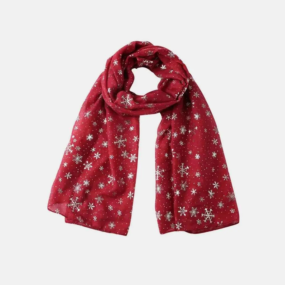 Thermal Snowflakes Polyester Scarf — square view — Livostyle