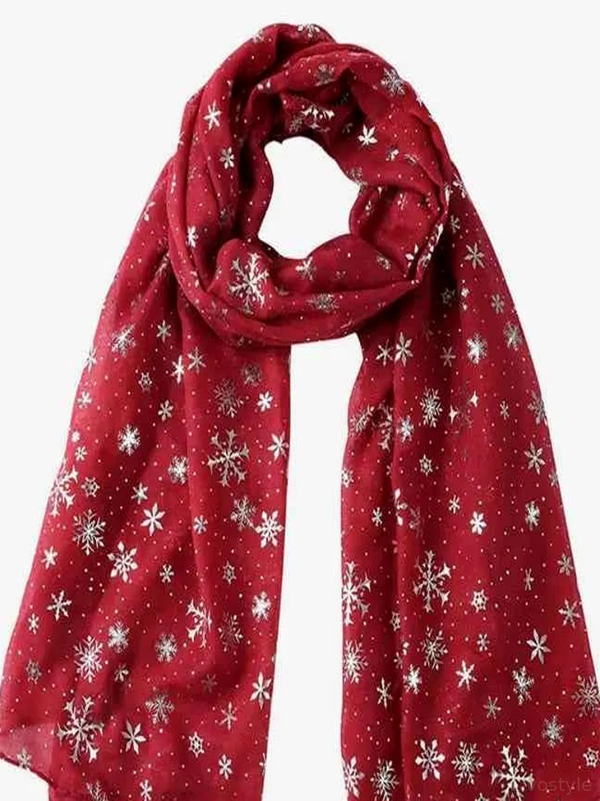 Thermal Snowflakes Polyester Scarf — detail view — Livostyle