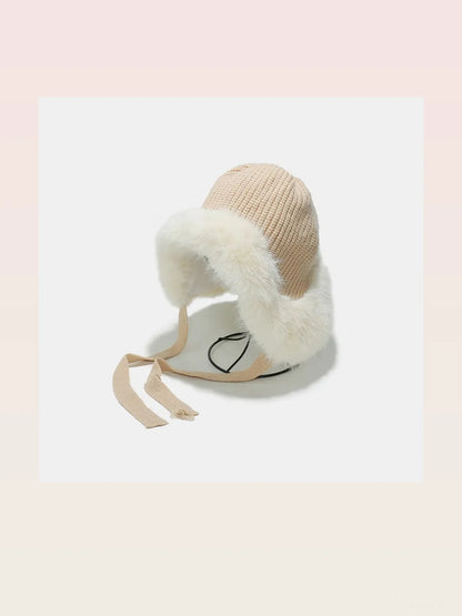 Thermal Tied Fuzzy Winter Hat — styled showcase — Livostyle