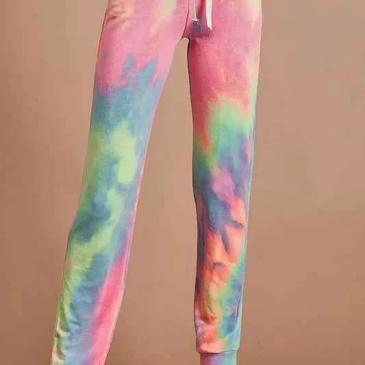 Tie Dye French Terry Casual Pants — square view — Livostyle