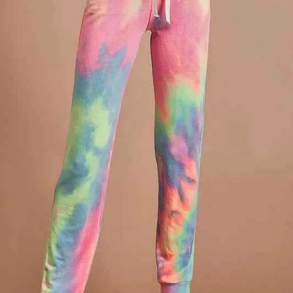 Tie Dye French Terry Casual Pants — square view — Livostyle