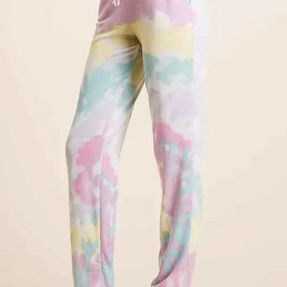 Tie Dye French Terry Casual Pants — square view — Livostyle