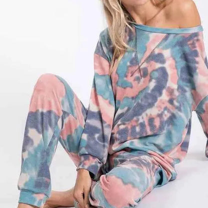 Tie Dye French Terry Casual Pants — square view — Livostyle