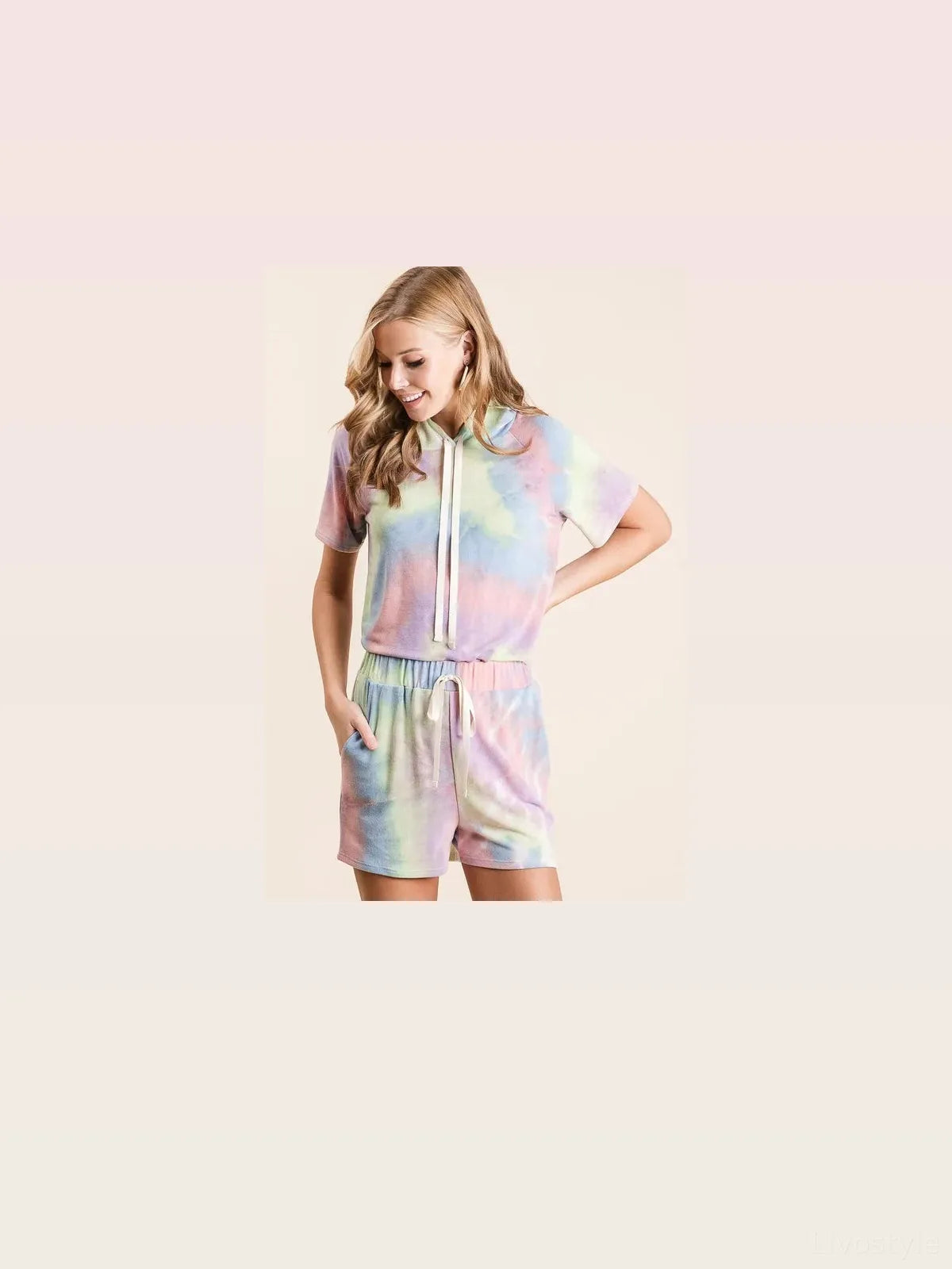 Tie Dye French Terry Hoodie Top and Bottom Set — styled showcase — Livostyle