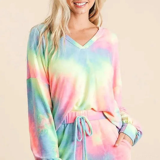 Tie-Dye French Terry Top & Shorts Set — square view — Livostyle