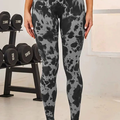 Tie-Dye High Waist Active Leggings — square view — Livostyle
