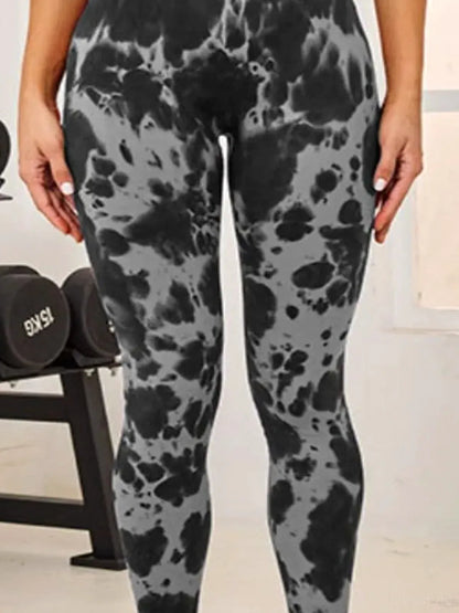 Tie-Dye High Waist Active Leggings — detail view — Livostyle