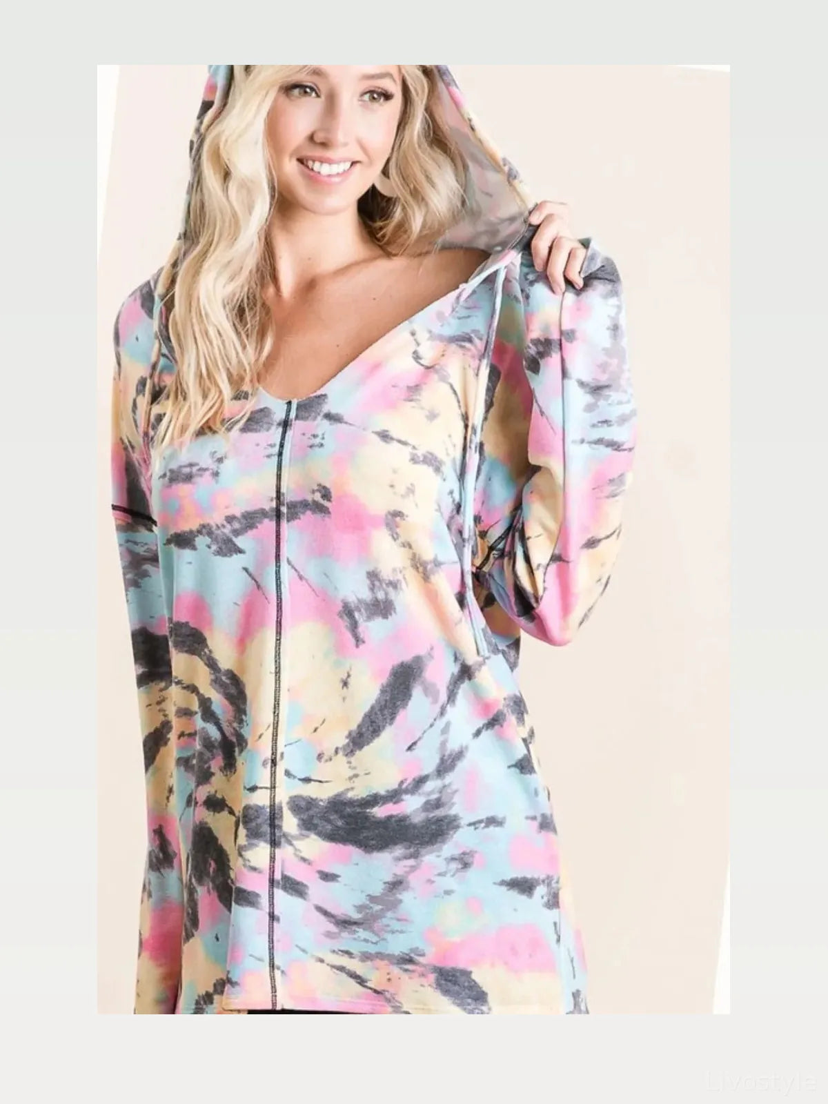 Trendy Tie-Dye Terry Hoodie for Casual Chic Style — styled showcase — Livostyle