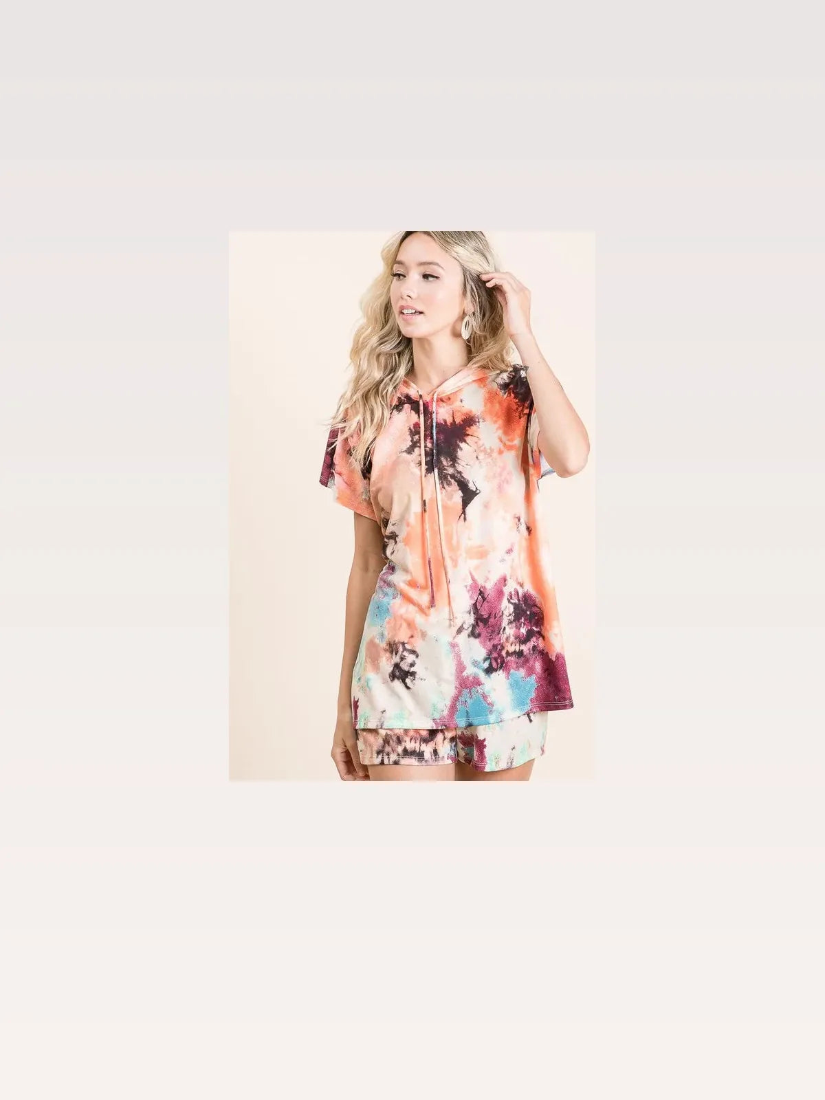 Stylish Tie-Dye Cotton Hoodie with Adjustable Drawstring — styled showcase — Livostyle