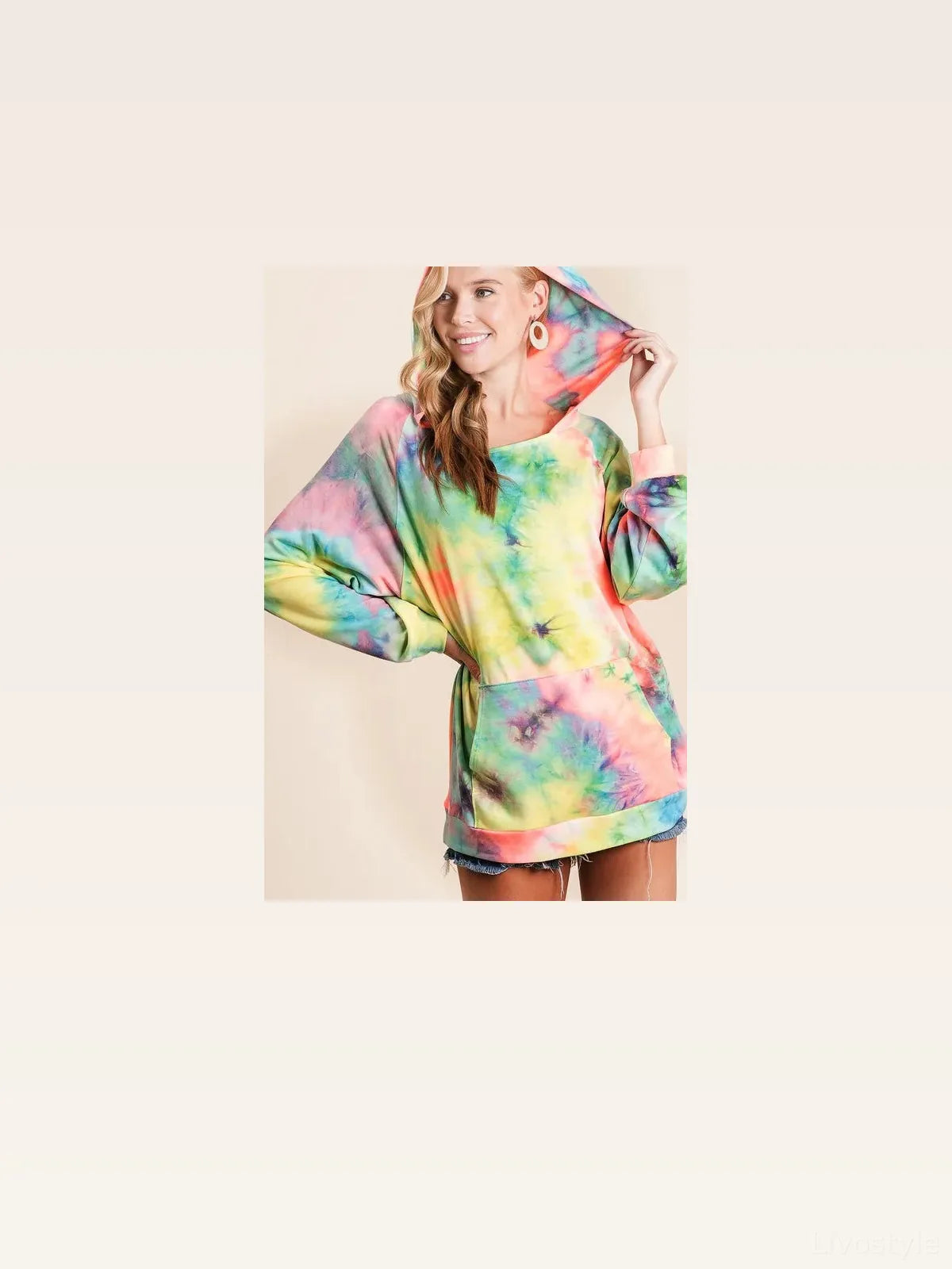 Stylish Tie-Dye Hoodie with Handy Kangaroo Pocket — styled showcase — Livostyle