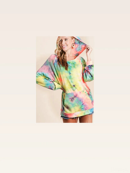 Stylish Tie-Dye Hoodie with Handy Kangaroo Pocket — styled showcase — Livostyle