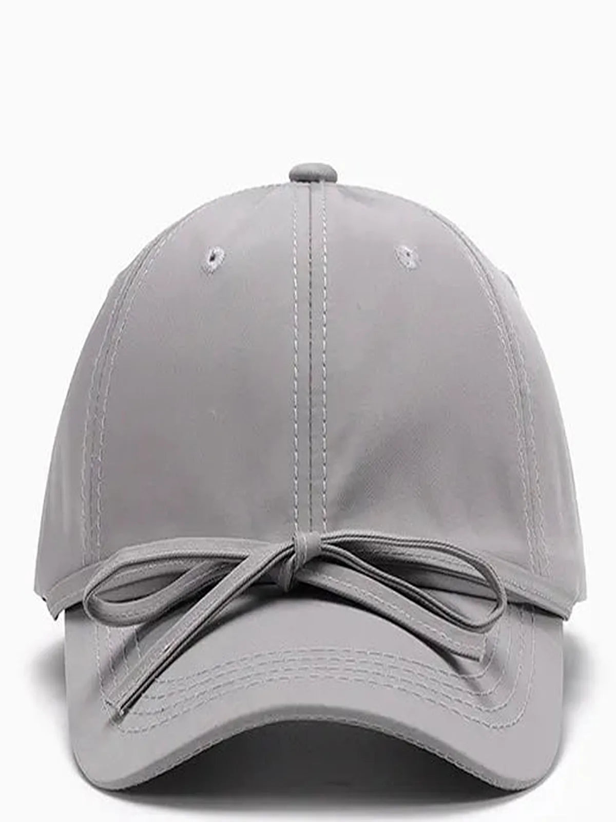 Tied Bow Cotton Baseball Cap — detail view — Livostyle
