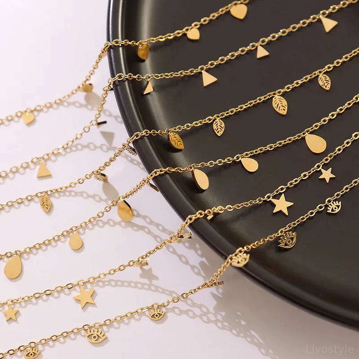 Titanium Steel Charm Necklace — square view — Livostyle