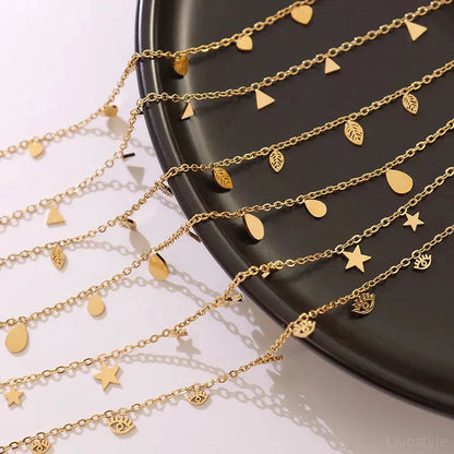 Titanium Steel Charm Necklace — square view — Livostyle