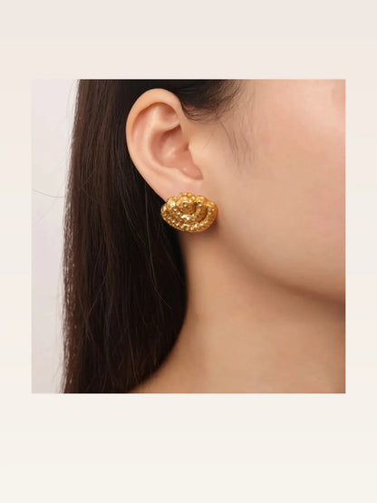 Titanium Steel Geometric Shape Earrings in Gold — styled showcase — Livostyle