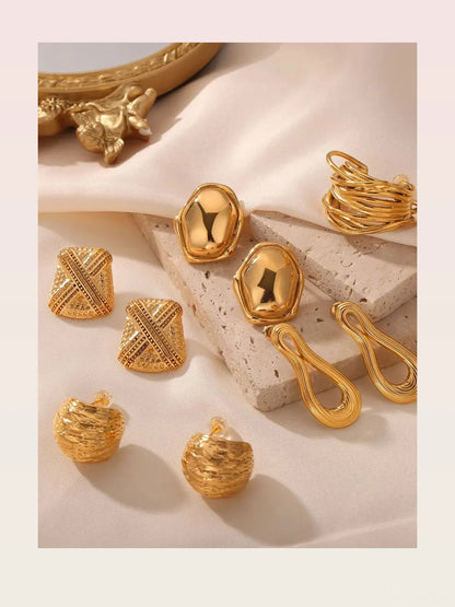 Titanium Steel Geometric Shape Earrings in Style C — styled showcase — Livostyle