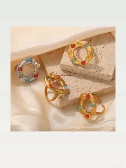 Titanium Steel Glass Bead Ring — styled showcase — Livostyle