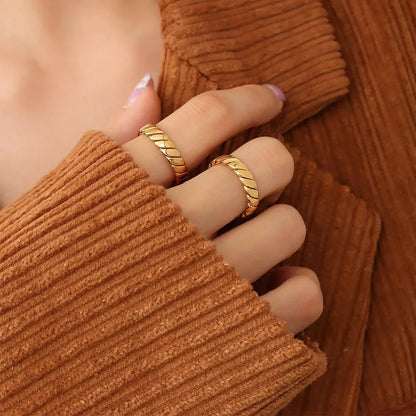 Titanium Steel Gold-Plated Ring — square view — Livostyle