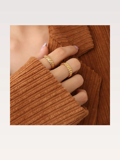 Titanium Steel Gold-Plated Ring — styled showcase — Livostyle