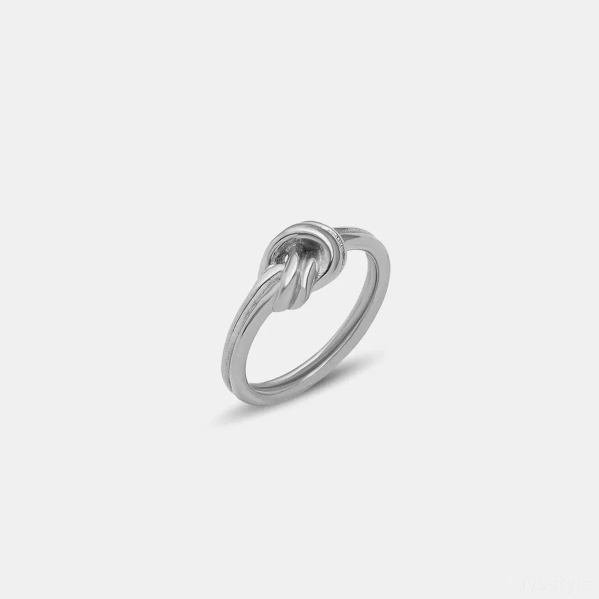Titanium Steel Knot Ring — square view — Livostyle