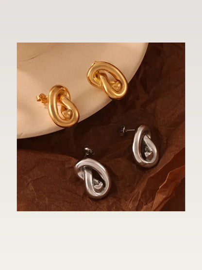 Titanium Steel Knot Stud Earrings — styled showcase — Livostyle