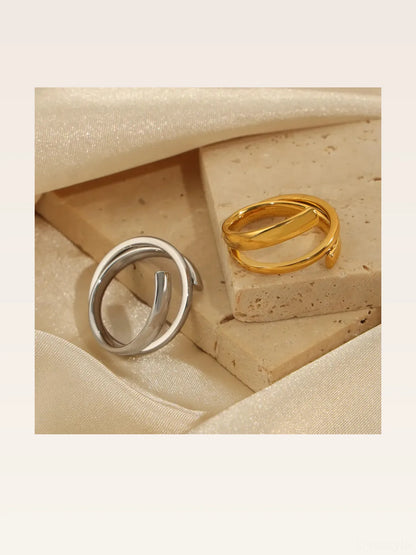 Titanium Steel Layered Wrap Ring — styled showcase — Livostyle