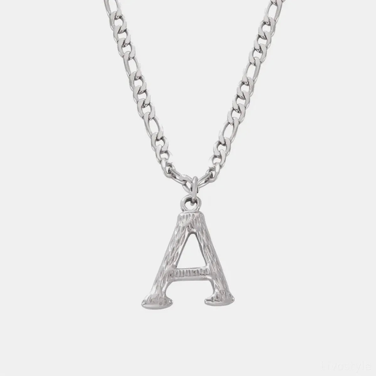 Titanium Steel Letter A Pendant Necklace — square view — Livostyle
