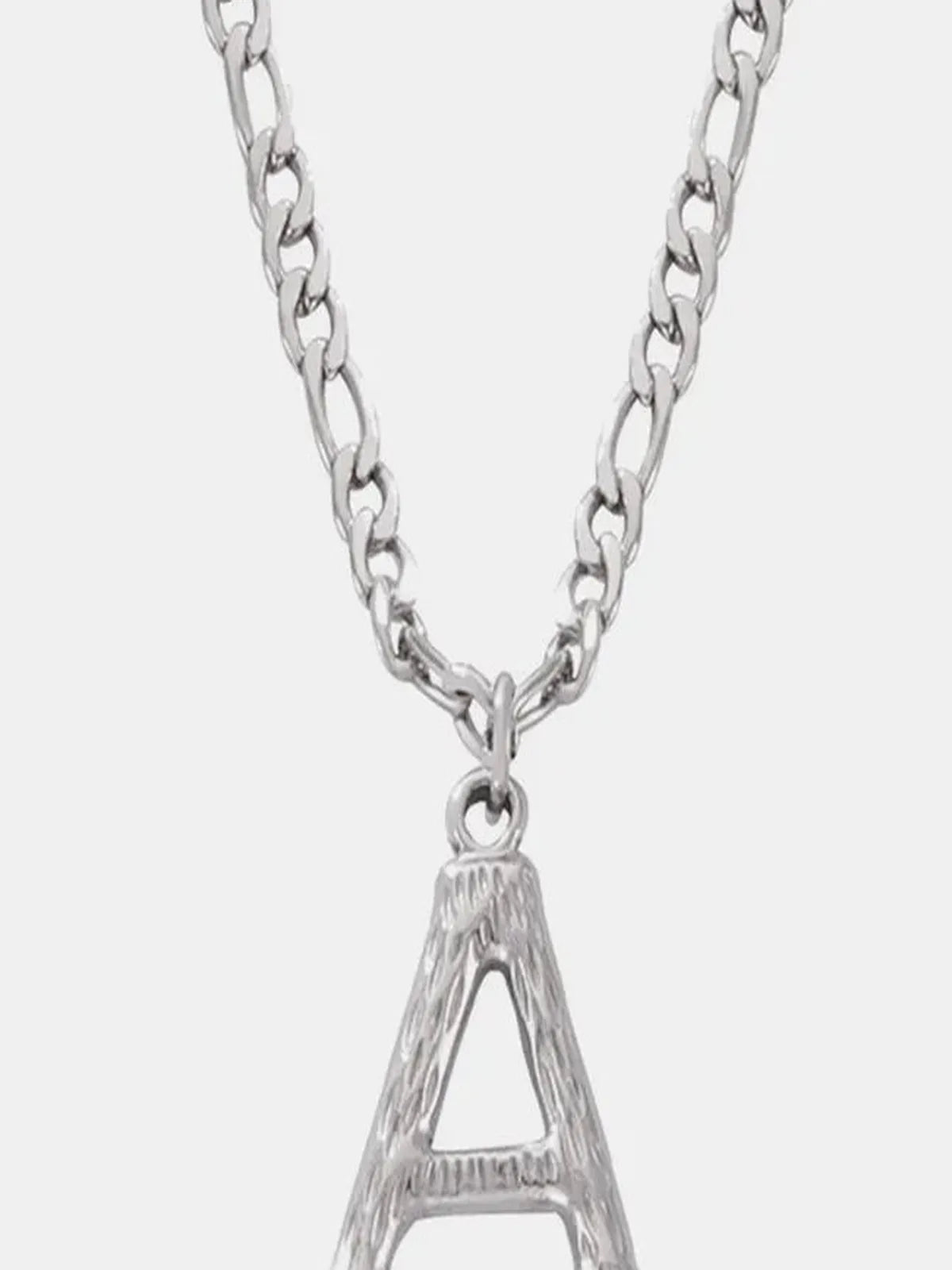 Titanium Steel Letter A Pendant Necklace — detail view — Livostyle