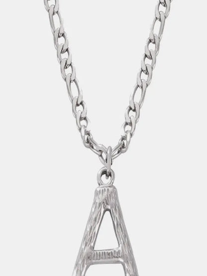 Titanium Steel Letter A Pendant Necklace — detail view — Livostyle