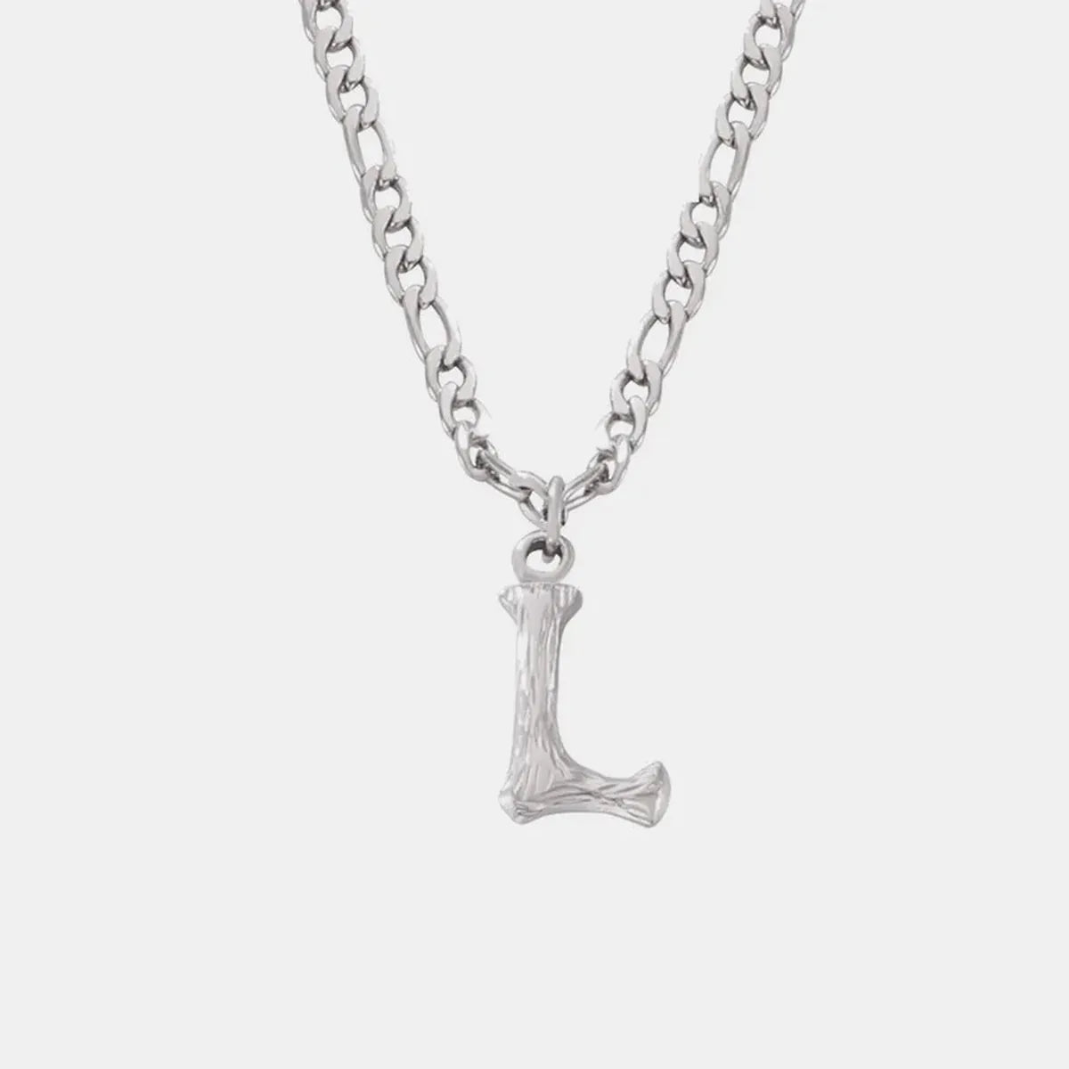 Titanium Steel Letter L Pendant Necklace — square view — Livostyle