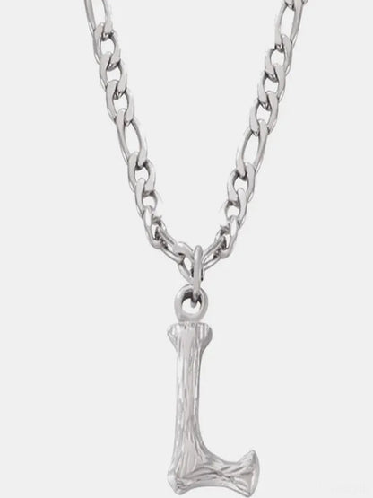 Titanium Steel Letter L Pendant Necklace — detail view — Livostyle