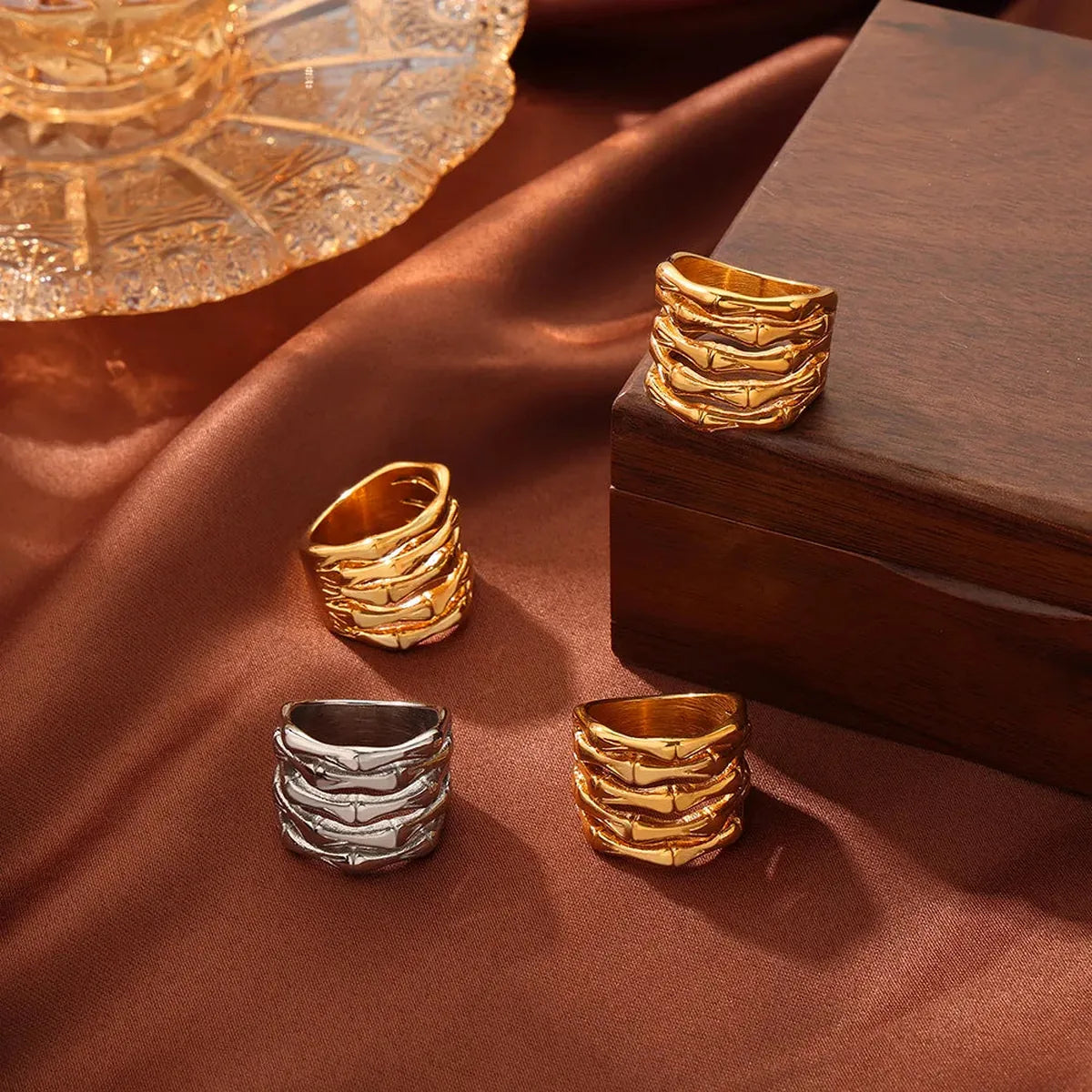 Titanium Steel Multi-Layered Ring — square view — Livostyle