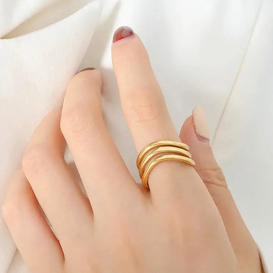 Titanium Steel Three-Layered Ring — square view — Livostyle