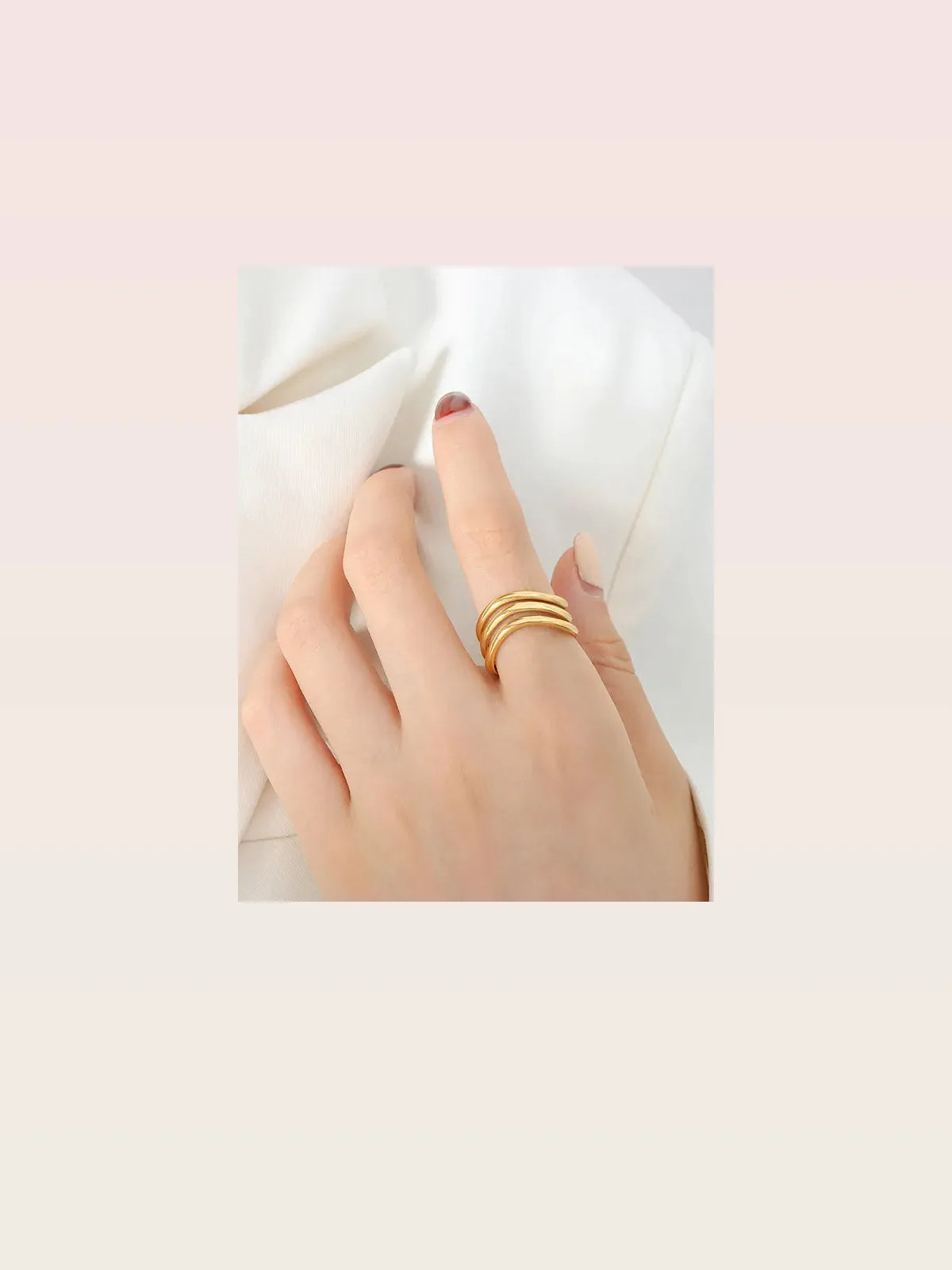 Titanium Steel Three-Layered Ring — styled showcase — Livostyle