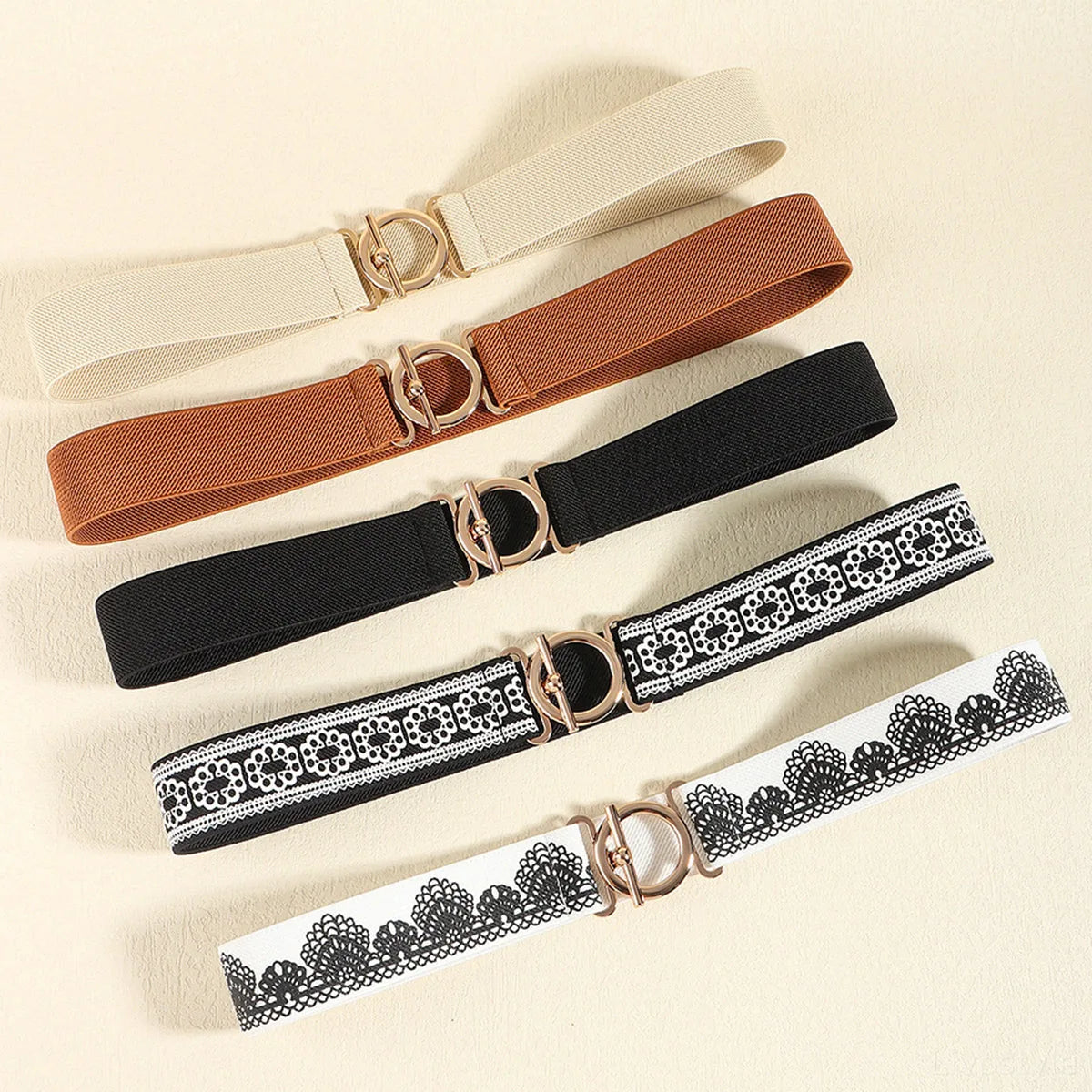 Toggle Clasp Elastic Belt — square view — Livostyle