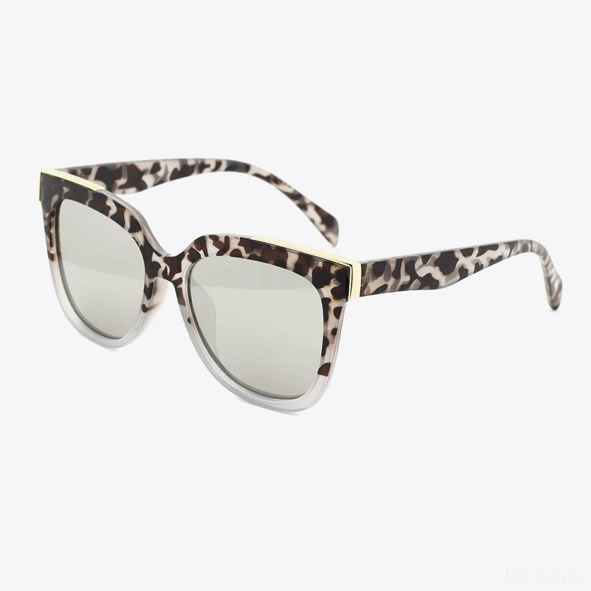 Tortoiseshell Polycarbonate Frame Full Rim Sunglasses — square view — Livostyle
