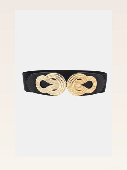 Twisted Alloy Buckle Wide Belt — styled showcase — Livostyle