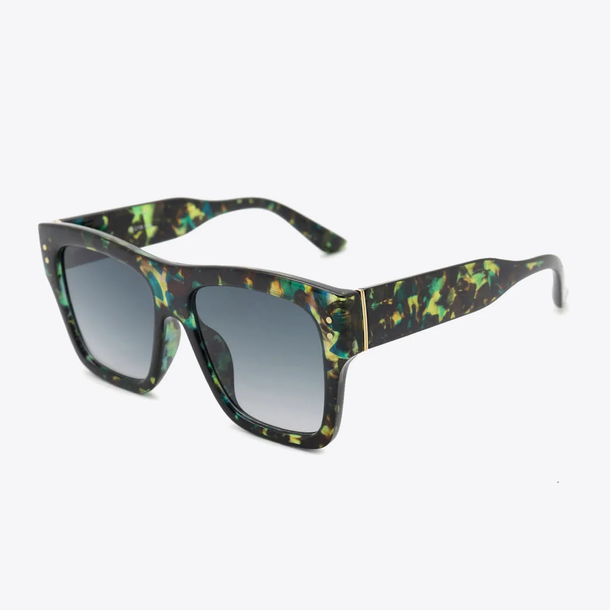 UV400 Patterned Polycarbonate Square Sunglasses — square view — Livostyle