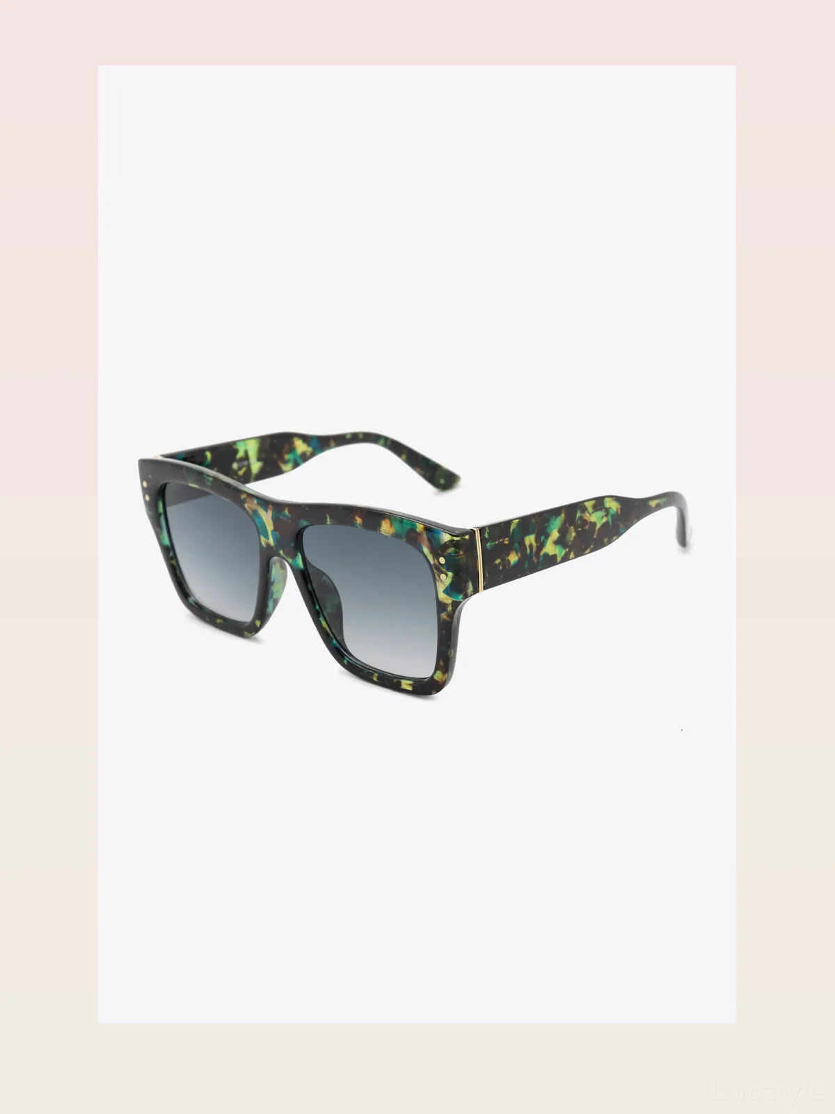 UV400 Patterned Polycarbonate Square Sunglasses — styled showcase — Livostyle