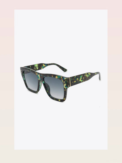 UV400 Patterned Polycarbonate Square Sunglasses — styled showcase — Livostyle